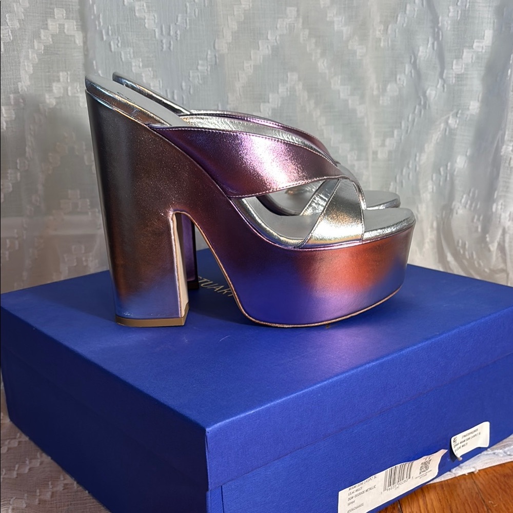 Like-New Stuart Weitzman Miami 145 Platform Slide